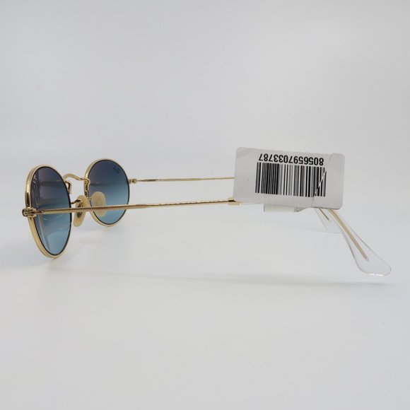 Ray-Ban RB 3547 001/3M 51mm Oval Gold Metal/Blue Glass Unisex New Sunglasses - Picture 6 of 8